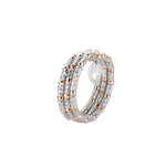 Load image into Gallery viewer, Flexible 3-row Platinum &amp; Rose Gold Ring with Diamond Cut Balls JL PT 722   Jewelove.US
