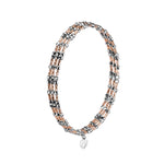 Load image into Gallery viewer, Unique 3-Row Japanese Platinum &amp; Rose Gold Bracelet for Women JL PTB 773   Jewelove.US
