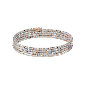 Unique 5-Row Japanese Platinum & Rose Gold Bracelet for Women JL PTB 727   Jewelove.US