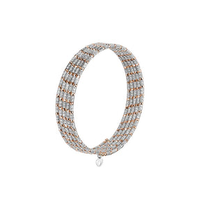 Unique 5-Row Japanese Platinum & Rose Gold Bracelet for Women JL PTB 727