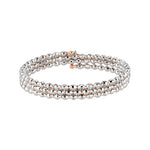 Load image into Gallery viewer, Japanese 3-row Platinum &amp; Rose Gold Bracelet for Women with Diamond Cut Balls JL PTB 768   Jewelove.US
