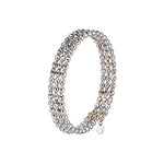 Load image into Gallery viewer, Japanese 3-row Platinum &amp; Rose Gold Bracelet for Women with Diamond Cut Balls JL PTB 768
