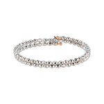 Load image into Gallery viewer, Japanese 2-row Platinum &amp; Rose Gold Bracelet for Women with Diamond Cut Balls JL PTB 767
