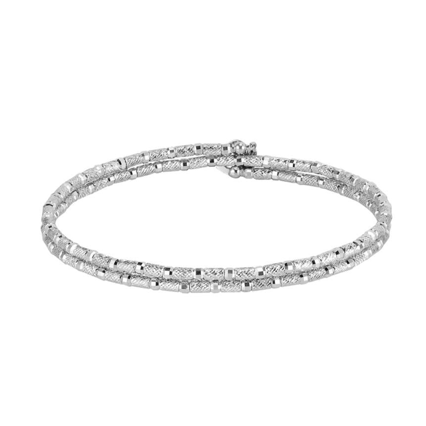 Japanese 2-row Flexible Platinum Bracelet for Women JL PTB 771   Jewelove.US