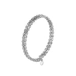 Load image into Gallery viewer, Dazzling Shiny 2-row Japanese Platinum Bracelet for Women with Diamond Cut Balls JL PTB 722
