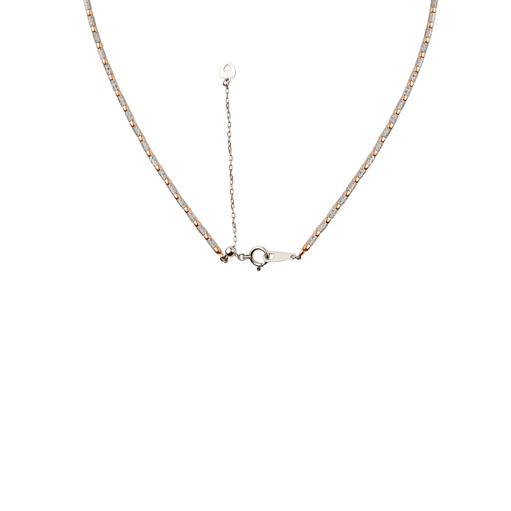 Japanese Sparkling Platinum & Rose Gold Chain for Women JL PT CH 1067