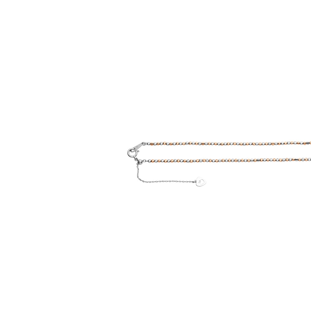 Japanese 2mm Diamond Cut Ball Platinum Rose Gold Chain JL PT CH 1062