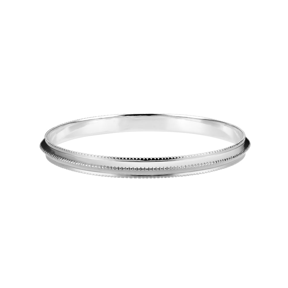 Platinum Kada with a raised Center with Unique Texture for Men JL PTB 765   Jewelove.US