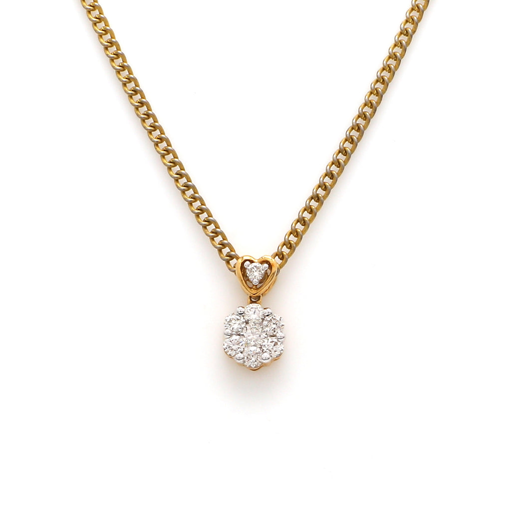 Solitaire-look 14K Gold with Diamonds Pressure Setting Pendant by Jewelove   Jewelove