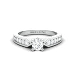 Load image into Gallery viewer, Designer Platinum Solitaire Ring with Diamond Accents JL PT 672

