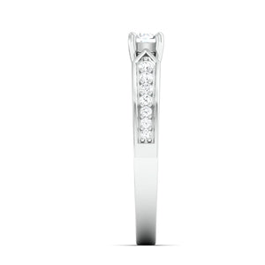 Designer Platinum Solitaire Ring with Diamond Accents JL PT 672