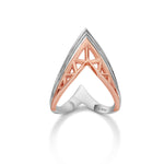 Load image into Gallery viewer, Designer V -shape Platinum &amp; Rose Gold Cocktail Ring for Women JL PT 967   Jewelove.US
