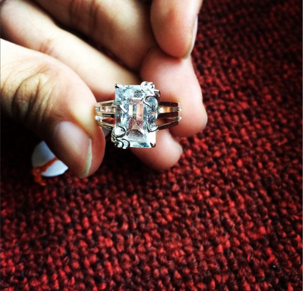 Customised Platinum Rings with Aquamarine
