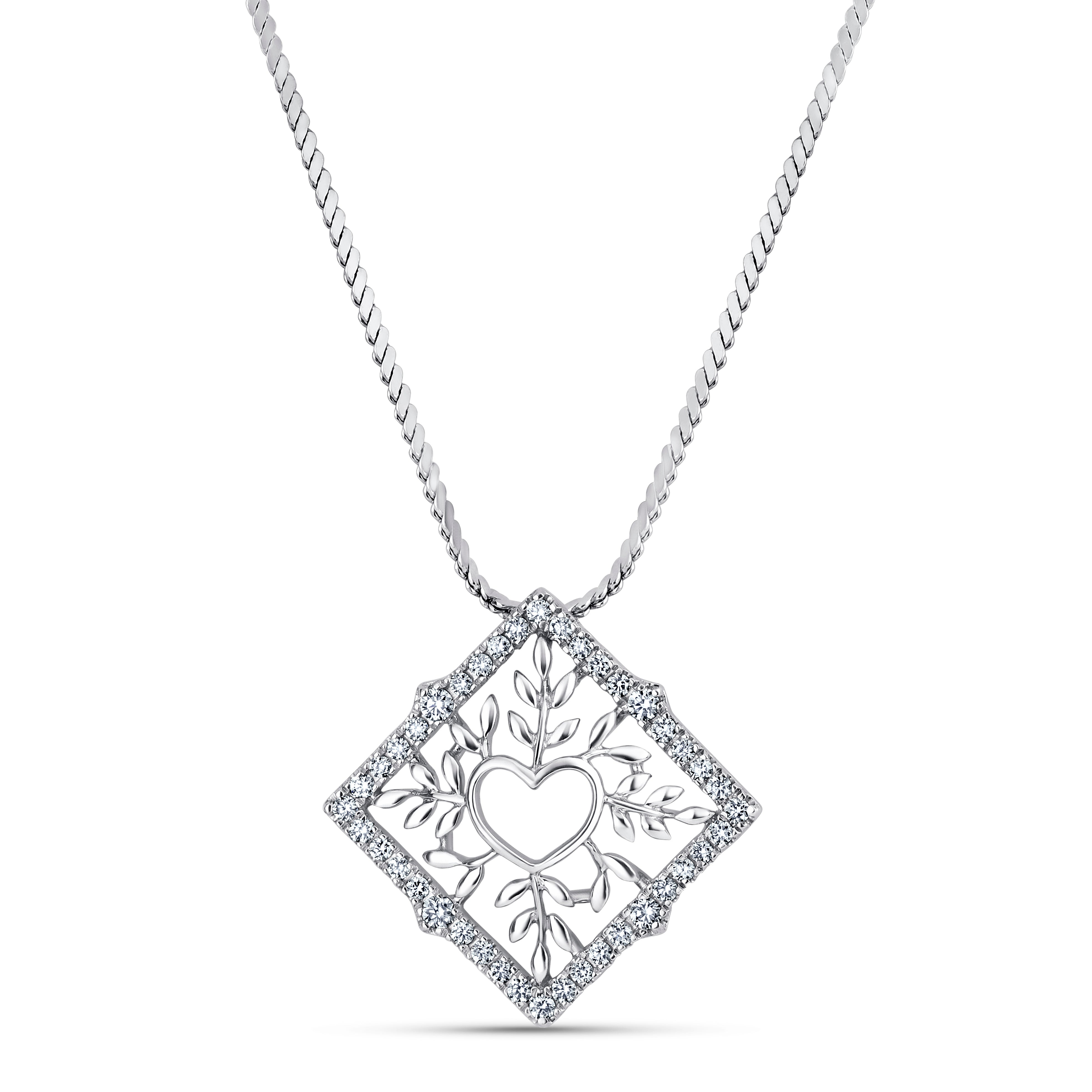 Diamond Platinum Pendant for Women with a Heart JL PT P 218