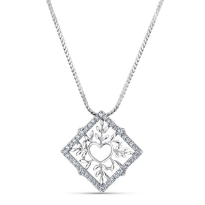 Diamond Platinum Pendant for Women with a Heart JL PT P 218