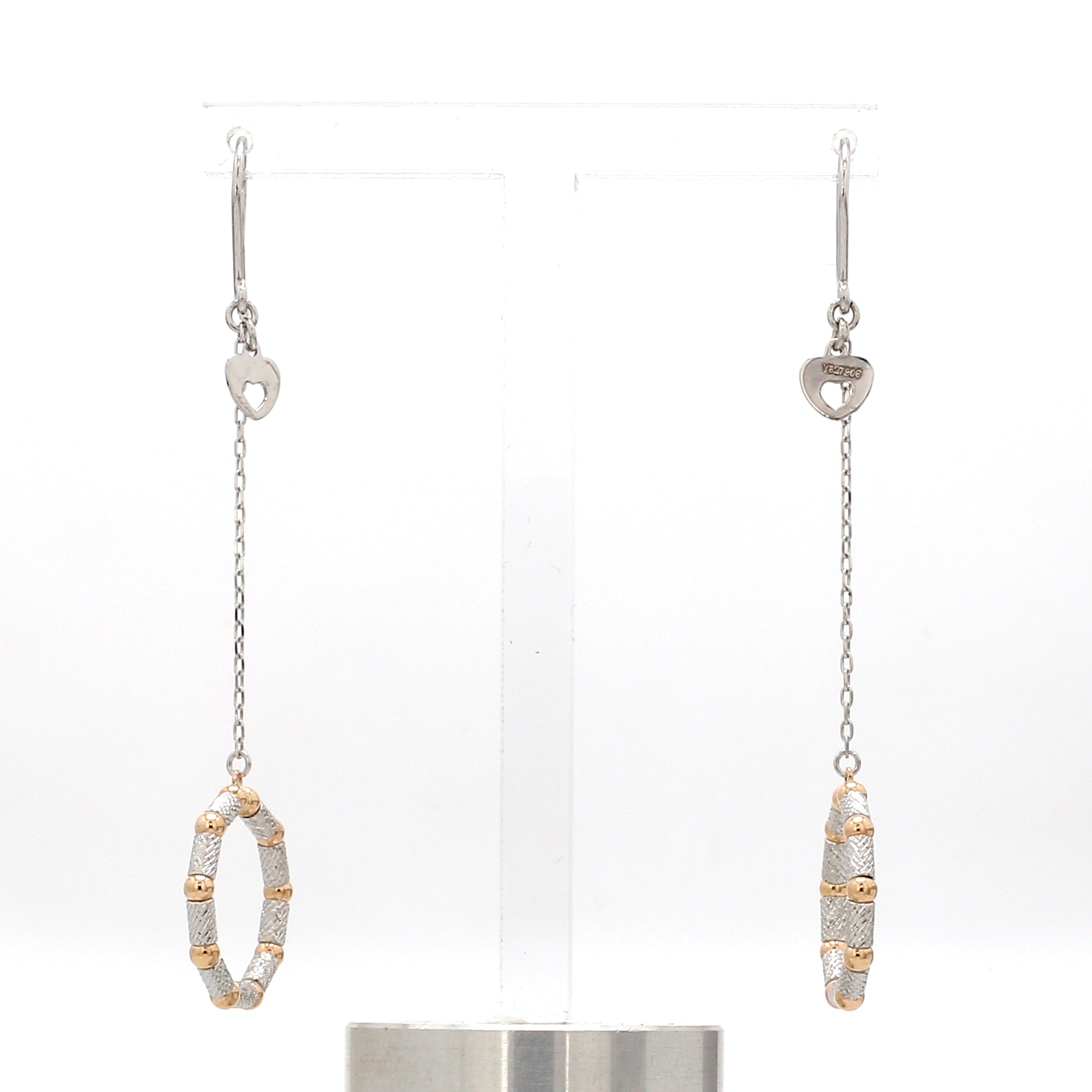 Japanese Platinum Earrings with Rose Gold for Women JL PT E 280   Jewelove.US