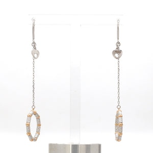 Japanese Platinum Earrings with Rose Gold for Women JL PT E 280   Jewelove.US