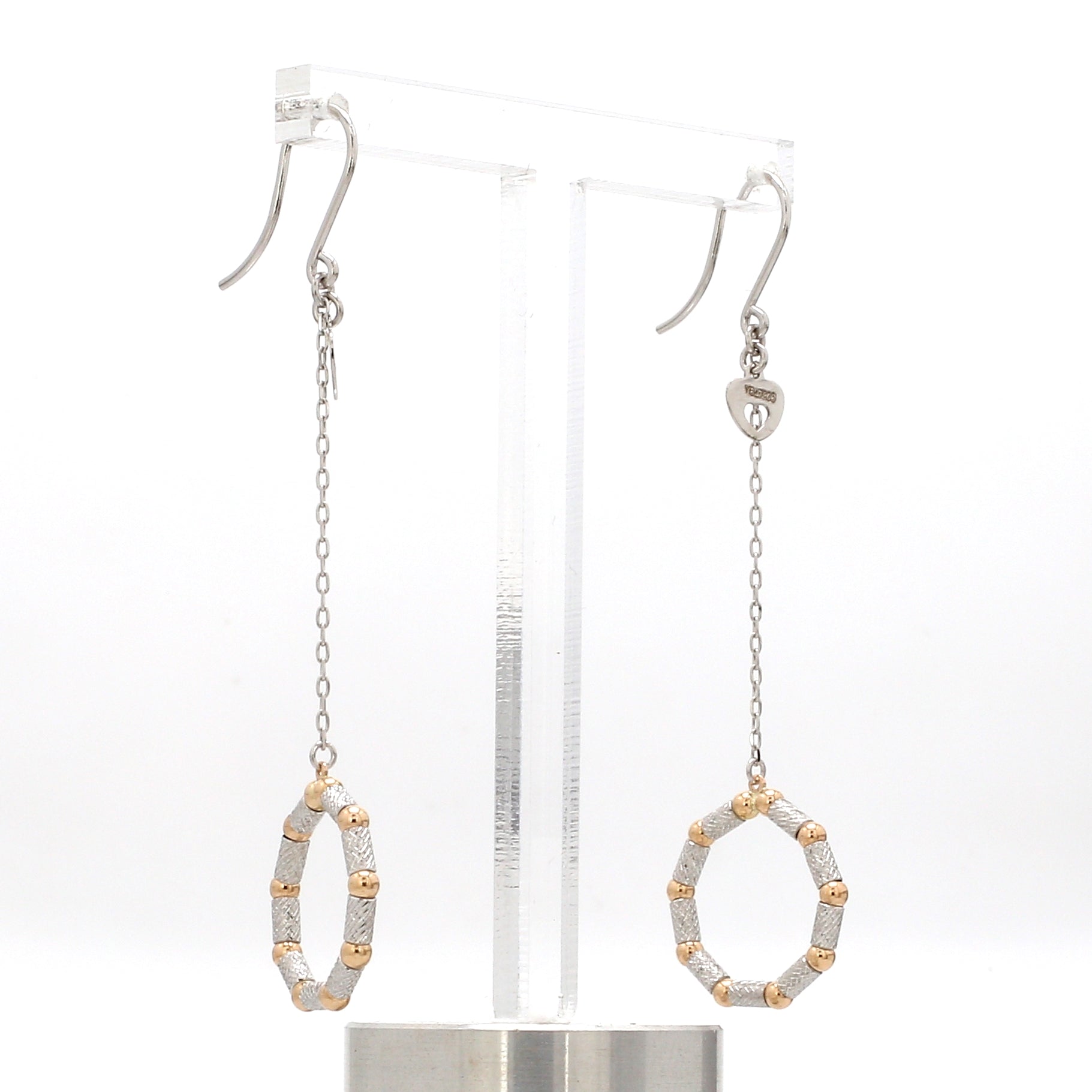 Japanese Platinum Earrings with Rose Gold for Women JL PT E 280   Jewelove.US