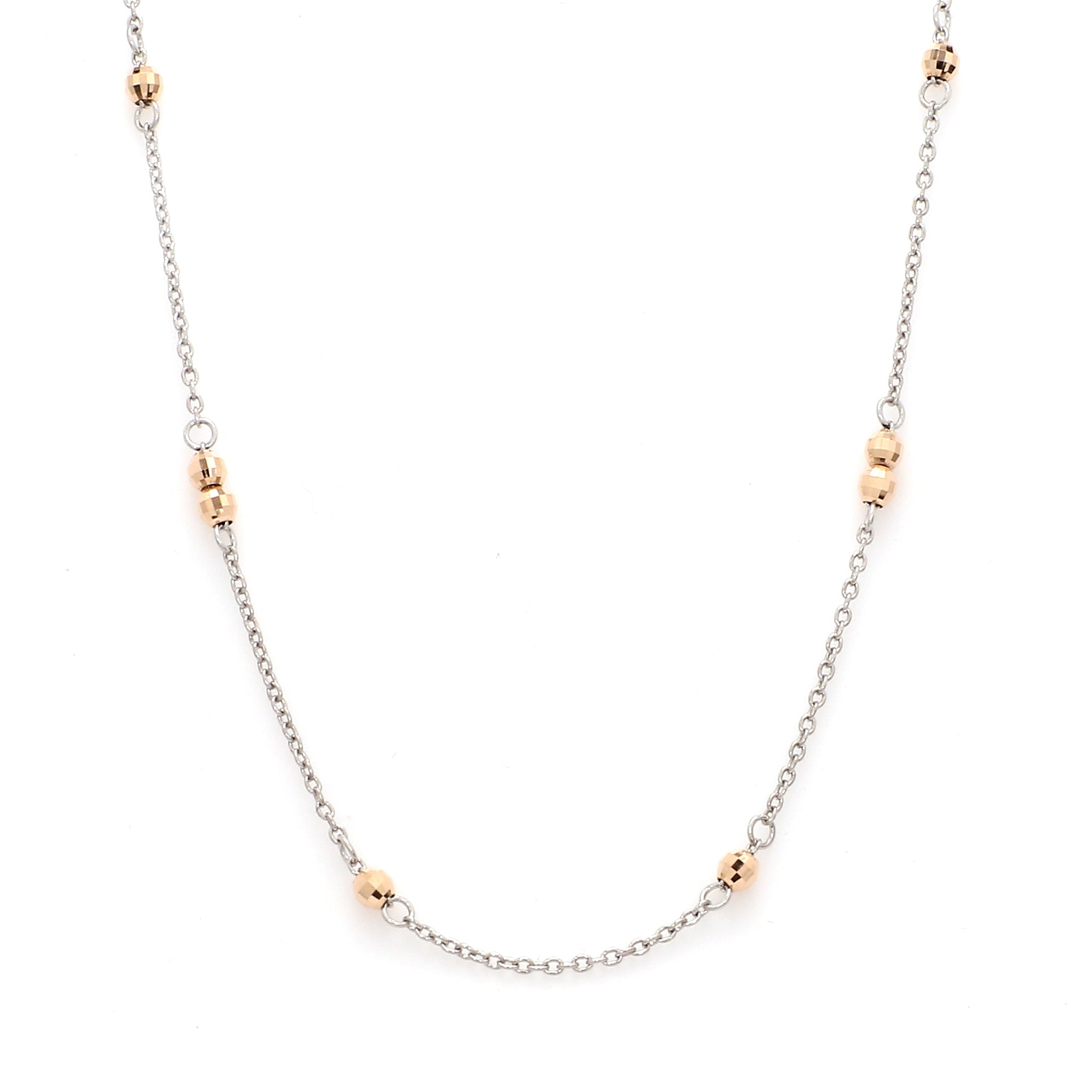 Japanese Plain Platinum Rose Gold Chain for Women JL PT CH 1053