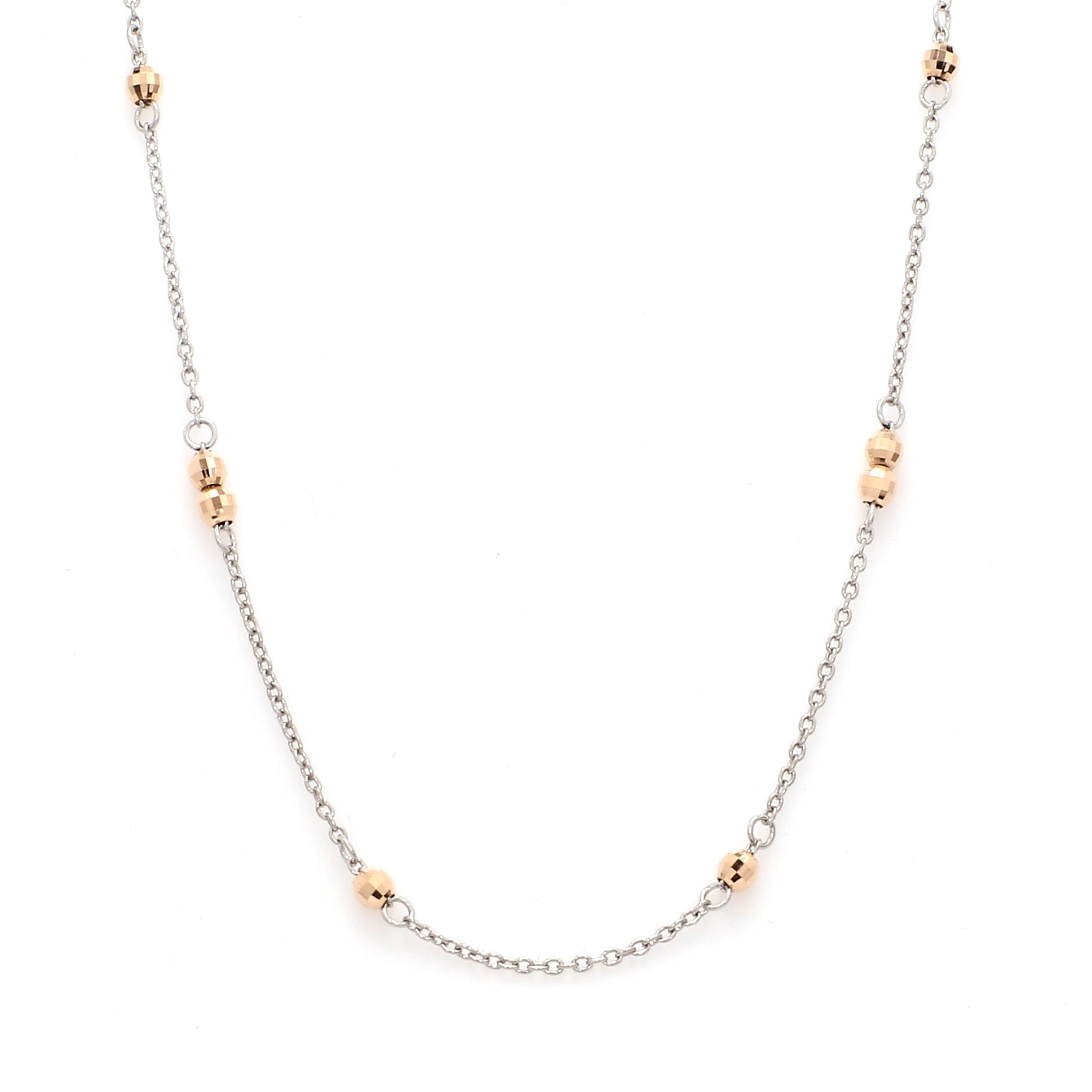 Japanese Plain Platinum Rose Gold Chain for Women JL PT CH 1053   Jewelove.US