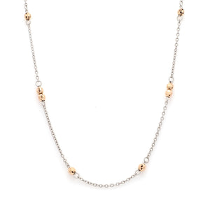 Japanese Plain Platinum Rose Gold Chain for Women JL PT CH 1053   Jewelove.US