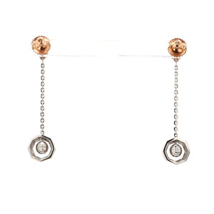 Evara Platinum Rose Gold Earrings for Women JL PT E 254   Jewelove.US