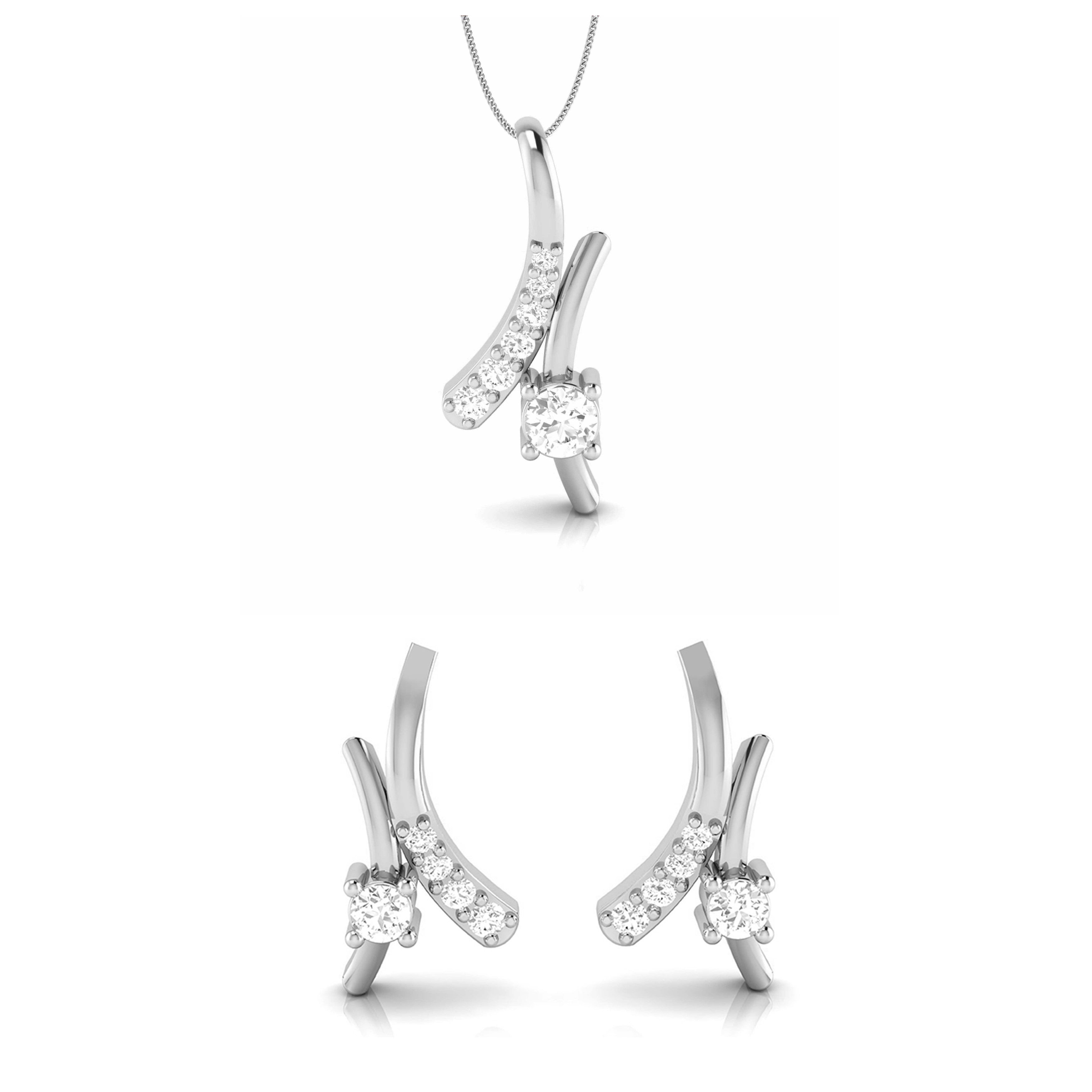 Platinum with Diamond Pendant Set for Women JL PT P 2430