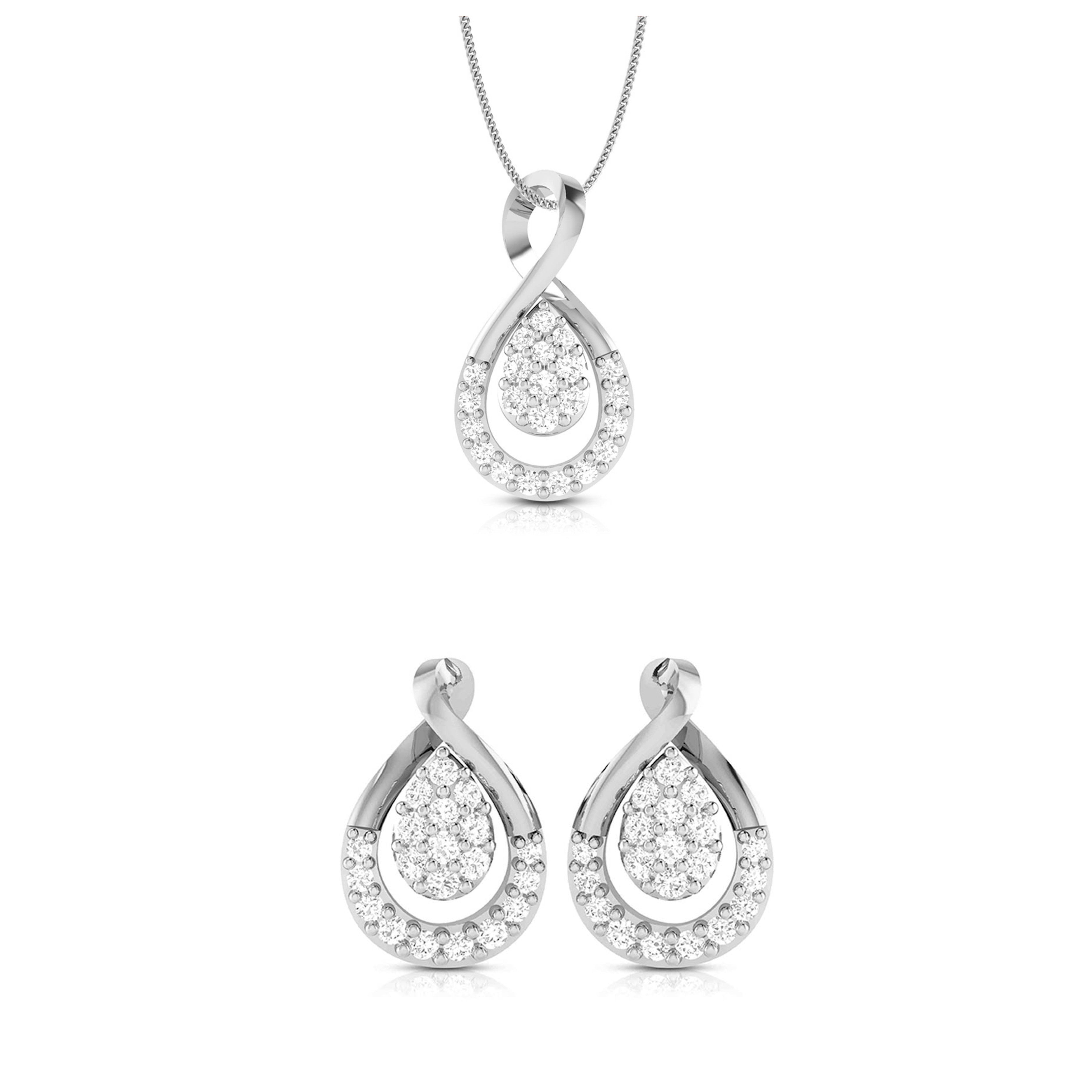 Platinum with Diamond Pendant Set for Women JL PT P 2429