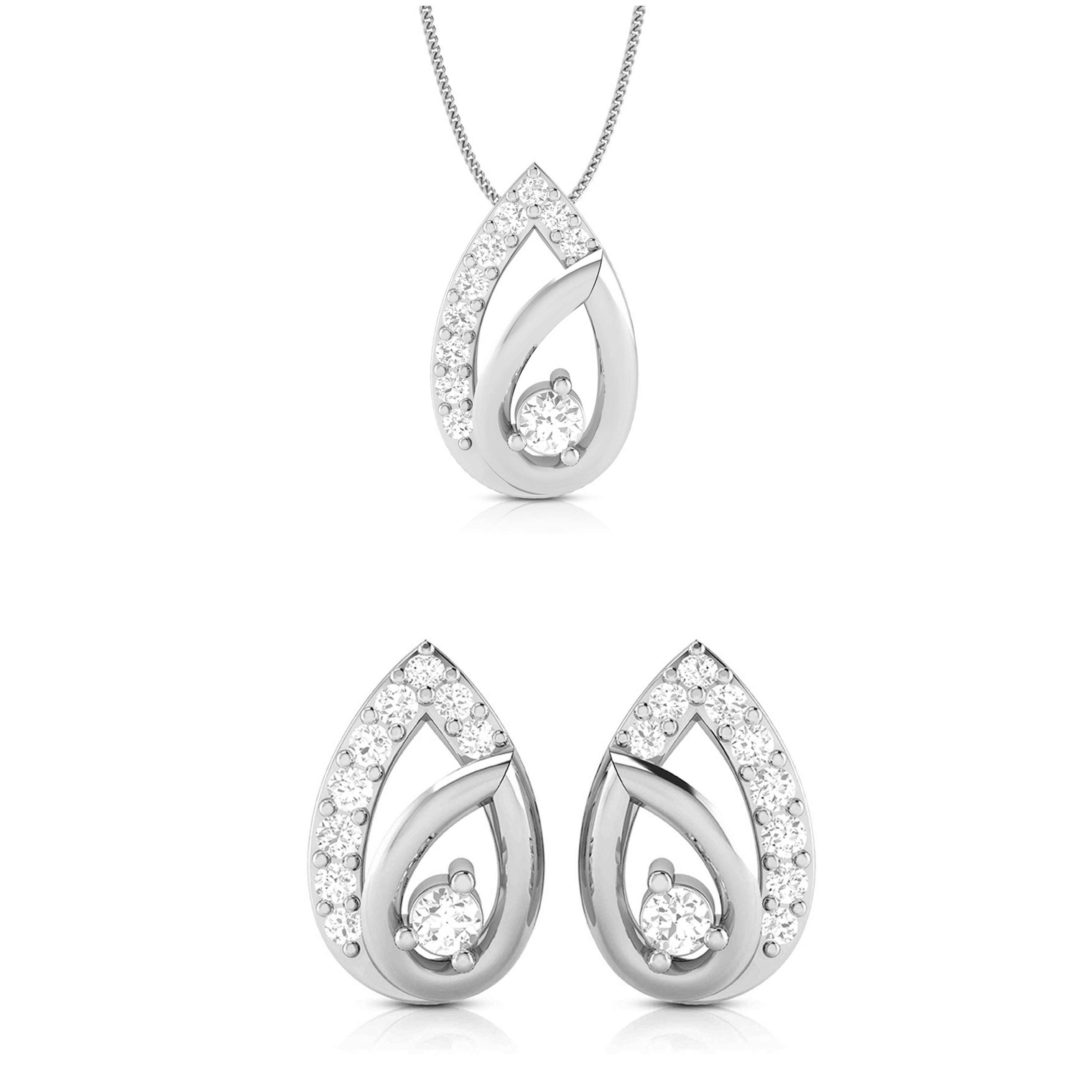 Platinum with Diamond Pendant Set for Women JL PT P 2432