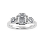 Load image into Gallery viewer, 30-Pointer Emerald Cut Solitaire Diamond Accents Platinum Ring JL PT 1232   Jewelove.US
