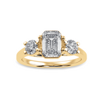 Load image into Gallery viewer, 0.30cts. Emerald Cut Solitaire Diamond Accents 18K Yellow Gold Ring JL AU 1232Y   Jewelove.US
