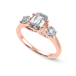 Load image into Gallery viewer, 70-Pointer Emerald Cut Solitaire Diamond Accents 18K Rose Gold Solitaire Ring JL AU 1232R-B   Jewelove.US
