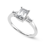 Load image into Gallery viewer, 70-Pointer Emerald Cut Solitaire Baguette Diamond Accents Platinum Ring JL PT 1124-B   Jewelove.US
