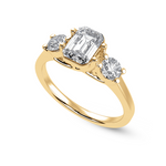 Load image into Gallery viewer, 0.30cts. Emerald Cut Solitaire Diamond Accents 18K Yellow Gold Ring JL AU 1232Y   Jewelove.US
