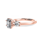 Load image into Gallery viewer, 70-Pointer Emerald Cut Solitaire Diamond Accents 18K Rose Gold Solitaire Ring JL AU 1232R-B   Jewelove.US
