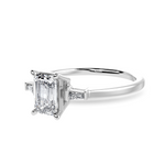 Load image into Gallery viewer, 30-Pointer Emerald Cut Solitaire Baguette Diamond Accents Platinum Ring JL PT 1124   Jewelove.US
