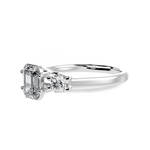 Load image into Gallery viewer, 30-Pointer Emerald Cut Solitaire Diamond Accents Platinum Ring JL PT 1232   Jewelove.US
