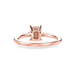 Load image into Gallery viewer, 70-Pointer Emerald Cut Solitaire with Baguette Cut Diamond Accents 18K Rose Gold Solitaire Ring JL AU 1224R-B   Jewelove.US

