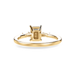 Load image into Gallery viewer, 70-Pointer Emerald Cut Solitaire with Baguette Cut Diamond Accents 18K Yellow Gold Ring JL AU 1224Y-B   Jewelove.US
