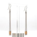 Load image into Gallery viewer, Japanese Designer Platinum Long Earrings with Rose Gold for Women JL PT E 282   Jewelove.US
