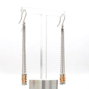 Japanese Designer Platinum Long Earrings with Rose Gold for Women JL PT E 282   Jewelove.US