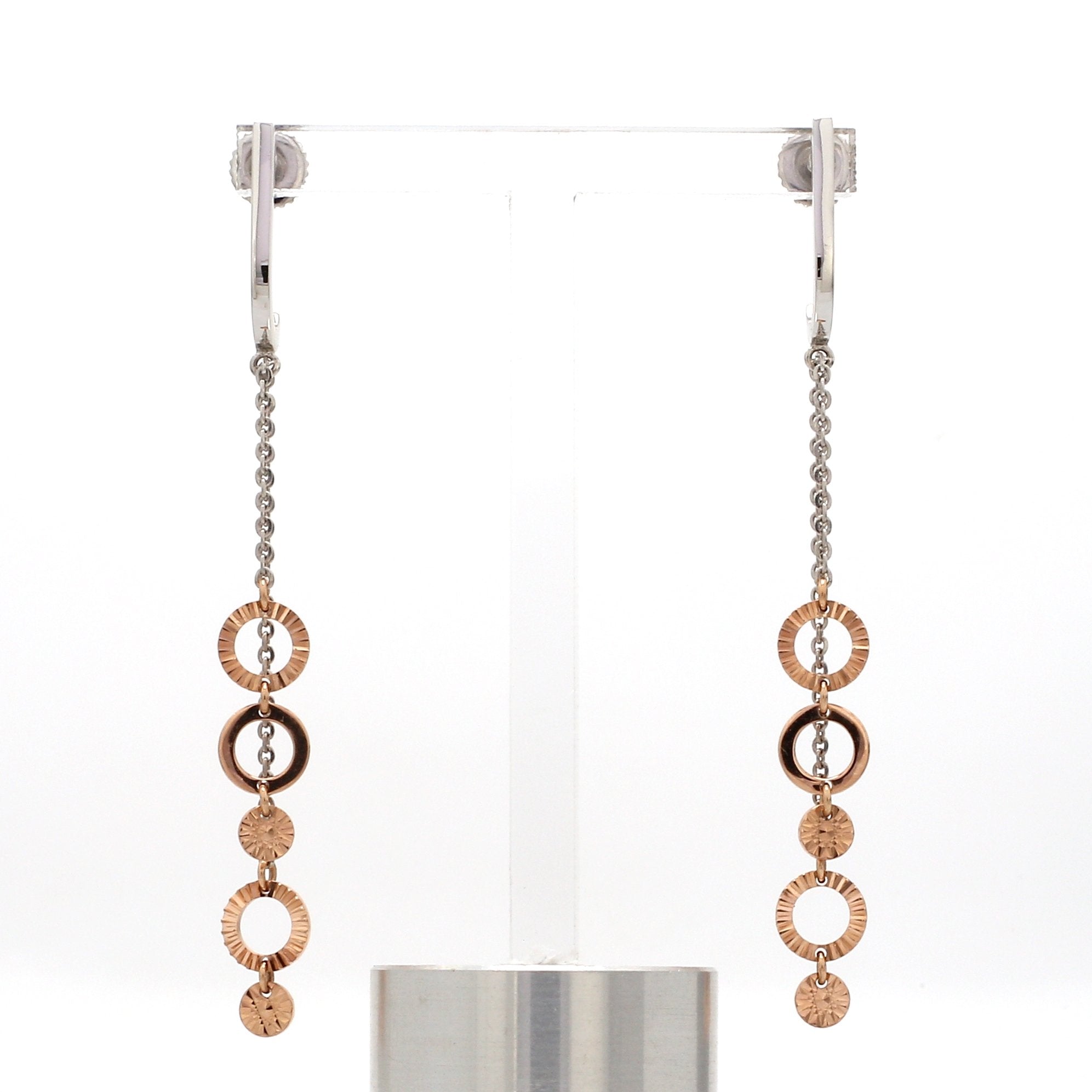 Designer Plain Platinum & Rose Gold Earrings JL PT E 764   Jewelove.US