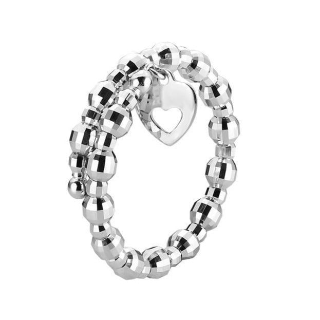 Flexible Platinum Ring with Diamond Cut Balls JL PT 961   Jewelove.US