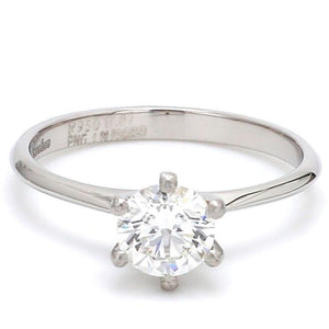 0.70 / 0.80 Carats Classic 6 Prong Tapered Platinum Solitaire Ring JL PT 17   Jewelove.US