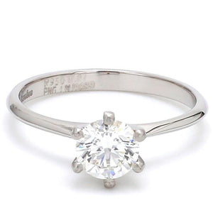 0.70 / 0.80 Carats Classic 6 Prong Tapered Platinum Solitaire Ring JL PT 17