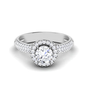 0.30cts Solitaire Halo Diamond Split Shank Platinum Engagement Ring JL PT 7006-A   Jewelove.US