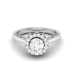 0.30cts. Solitaire Designer Platinum Double Halo Diamond Engagement Ring JL PT 6603-A   Jewelove.US