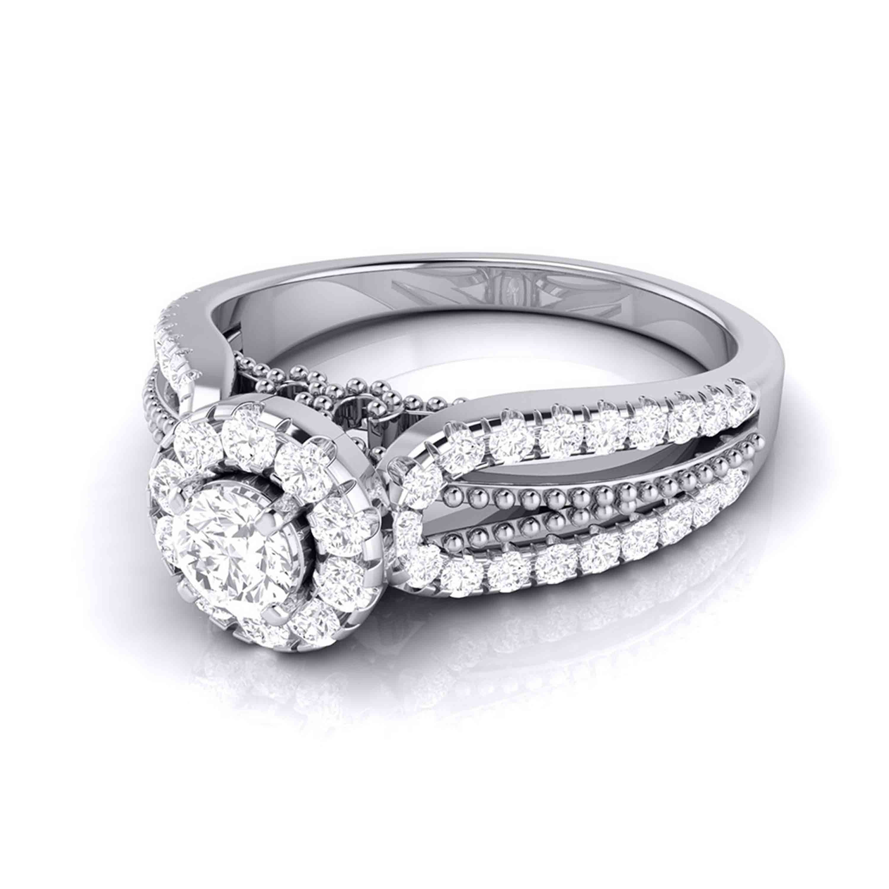 15-Pointer Designer Platinum Diamond Engagement Ring JL PT G-102-A