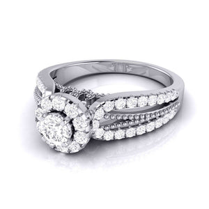 15-Pointer Designer Platinum Diamond Engagement Ring JL PT G-102-A