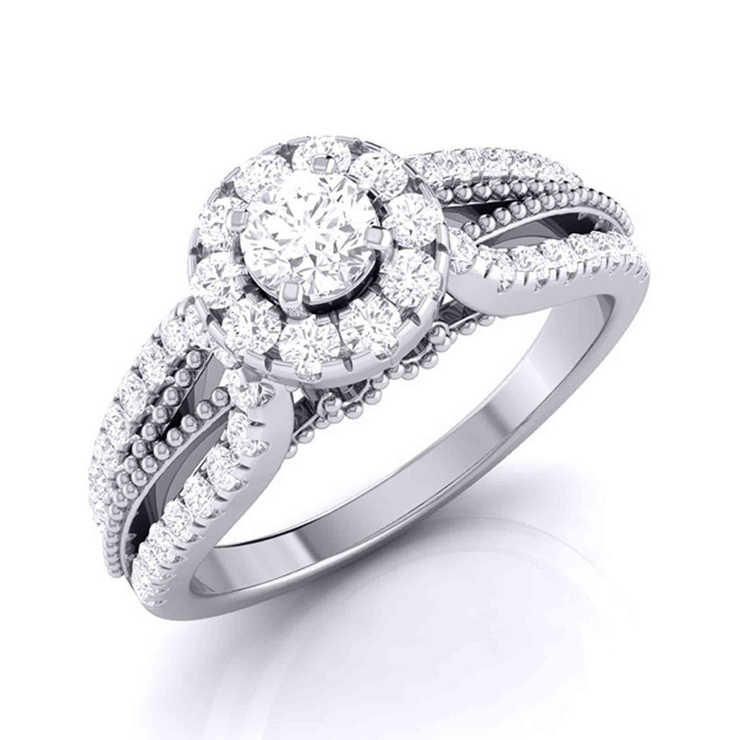 15-Pointer Designer Platinum Diamond Engagement Ring JL PT G-102-A
